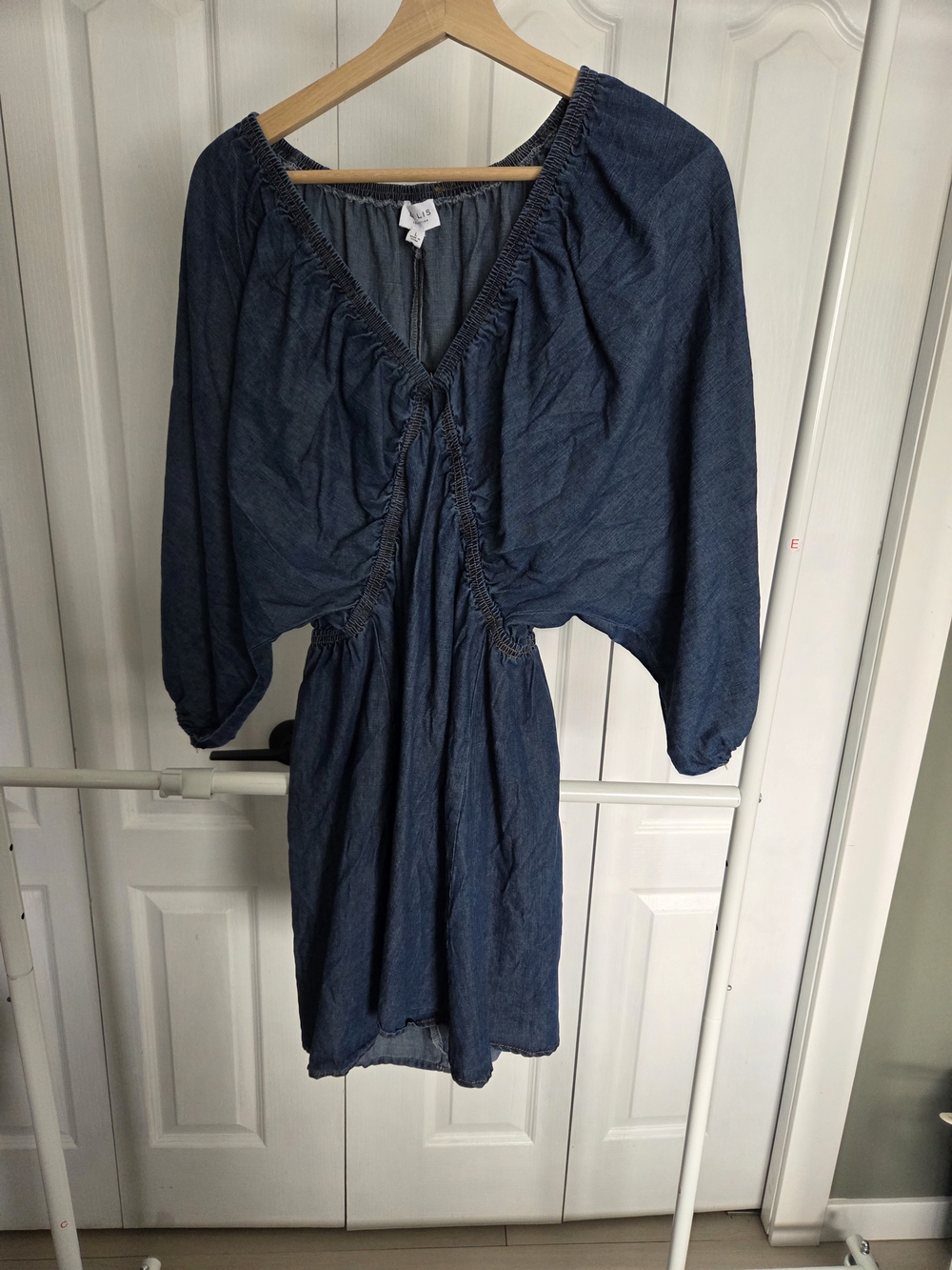 Le Lis Dark Blue Denim-Style Mini Dress